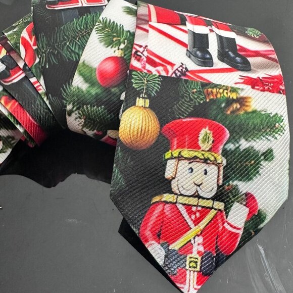 Christmas Tie Nutcracker Designer Menswear Tie Necktie Tree Ornaments Mens Gift - Picture 4 of 10